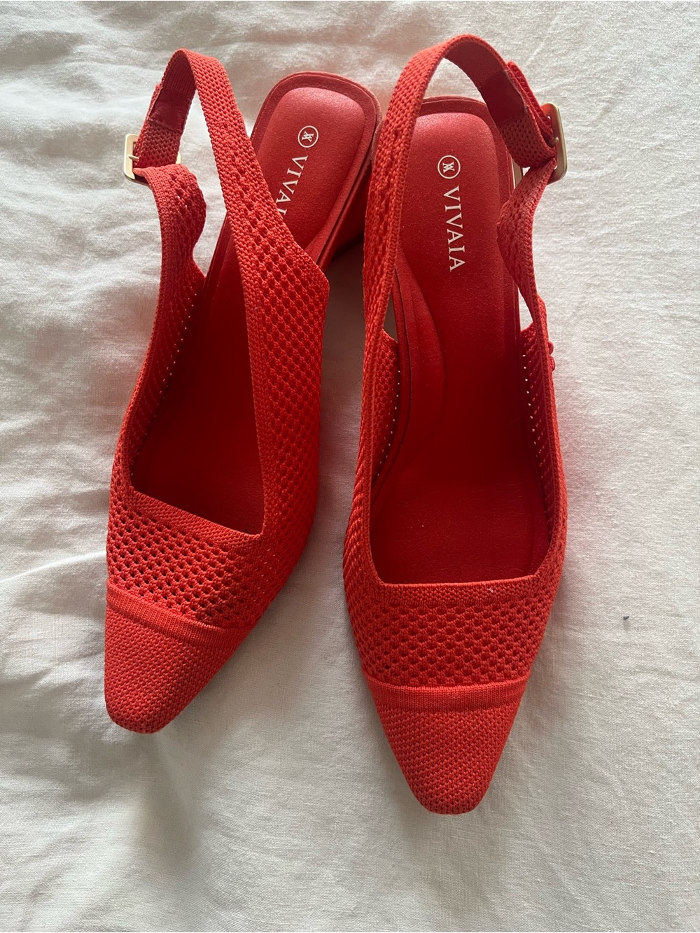 VIVAIA Pointed-Toe Slingback Sandals (Leah Pro) in Coral